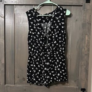 Floral Black and White Forever 21 Romper